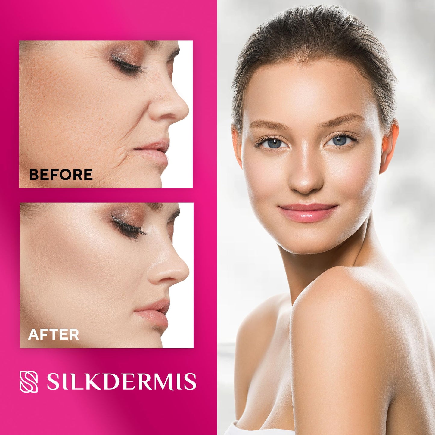 Silicone Face Patches-Forehead Wrinkle Patches, Reusable Under Eye and Smile Line Patches 5pcs
